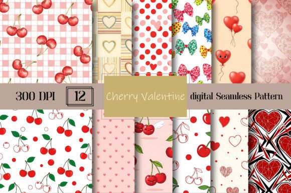 Cherry Valentine Seamless Pattern