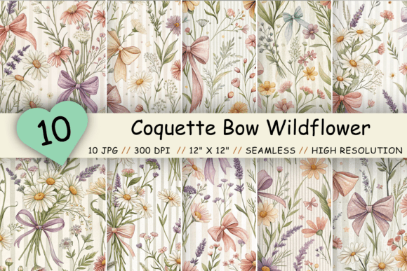 Coquette Bow Wildflower Digital Paper: A Versatile Creative Resource
