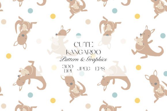 Cute Kangaroo Seamless Pattern