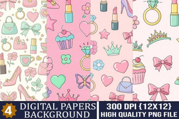 Girly Fashion Seamless Pattern Bundle: A Creative Essential for Designers and Crafters