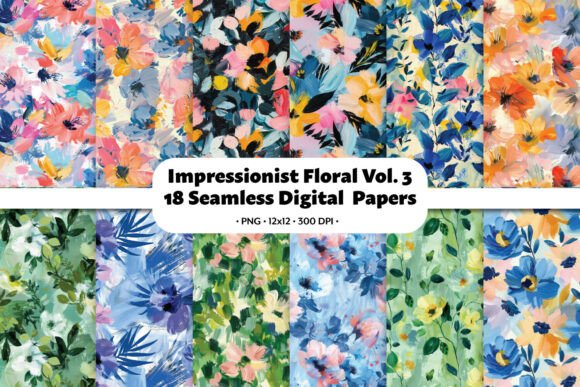Impressionist Floral Vol.3 Seamless: A Versatile Digital Art Pack for Creative Projects