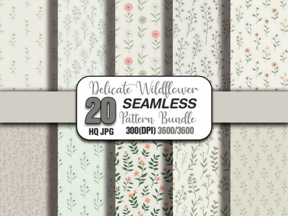 Minimal Neutral Wildflower Pattern Set: A Versatile Design Solution for Modern Creativity