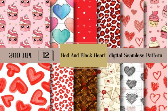 Red and Black Heart Seamless Pattern: A Strategic Design Choice for Creative Projects