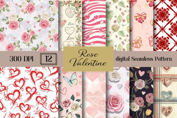 Rose Valentine Seamless Pattern