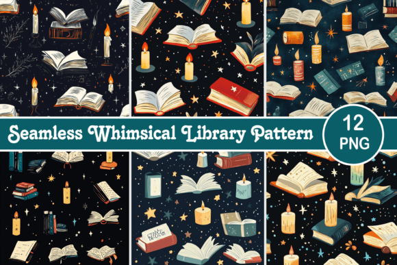 Seamless Whimsical Library Pattern: A Creative Asset for Digital Designers