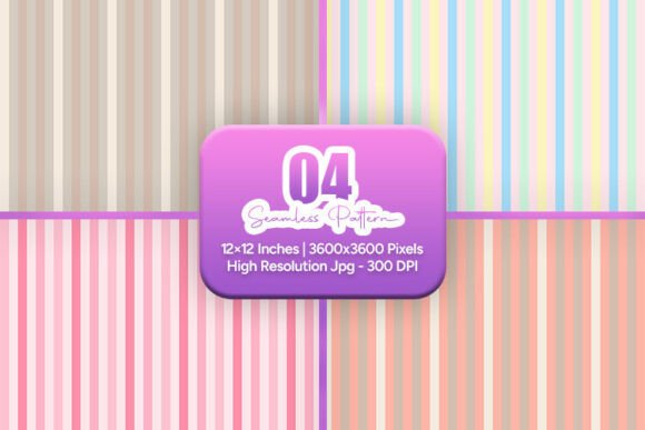 Soft Pink Pastel Stripe Pattern Set for Elegant Design Projects