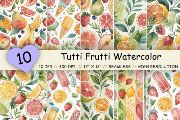 Tutti Frutti Watercolor Seamless Pattern: A Creative Resource for Digital Artists