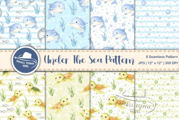 Under the Sea Seamless Pattern, Paper for Creative Projects