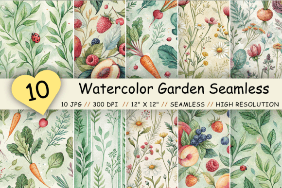 Watercolor Garden Seamless Pattern: A Creative Resource for Digital Artists
